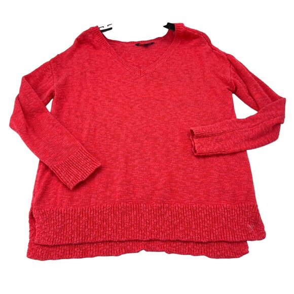 American Eagle Outfitters Women's Pink V-Neck Sweater L/G Acrylic & Cotton Blend - Picture 1 of 7